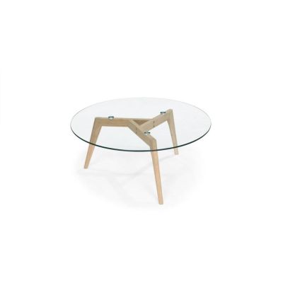 Image of Glass Oak Coffee & Side Tables